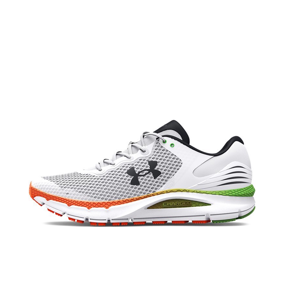 推荐商品：Under Armour/安德玛 Charged Intake 5 健身训练 耐磨 轻便 透气 织物 跑鞋 白色/橙色/绿色
