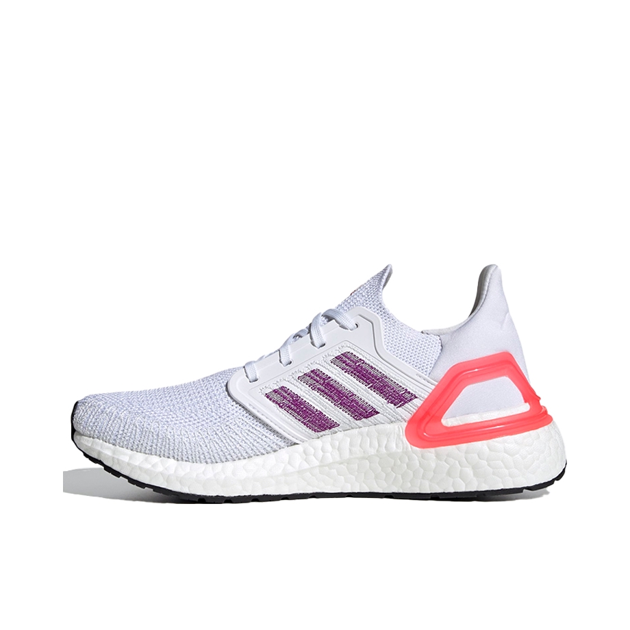 推荐商品：adidas UltraBoost 2020 经典UB 跑鞋 织物缓震回弹抗扭转圆头轻运动 White Purple Orange 白紫橙