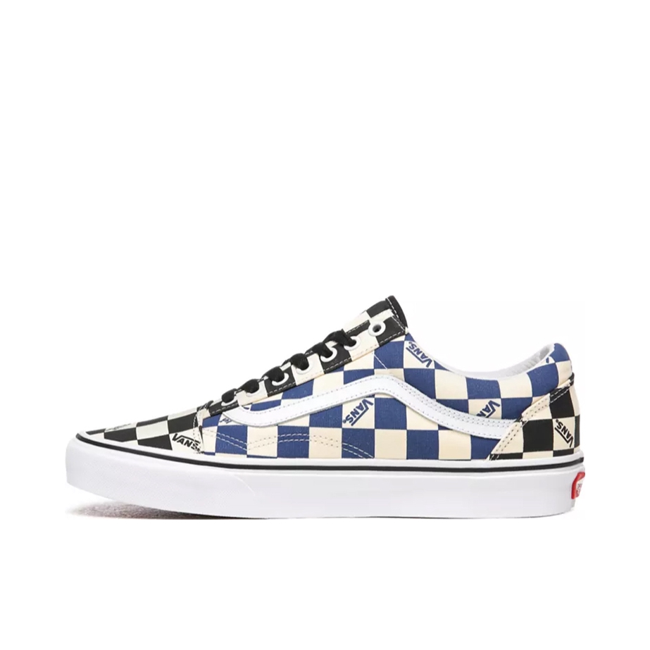 推荐商品：Vans/范斯 Old Skool 滑板鞋 板鞋 轻便防滑复古舒适经典 蓝黑棋盘格