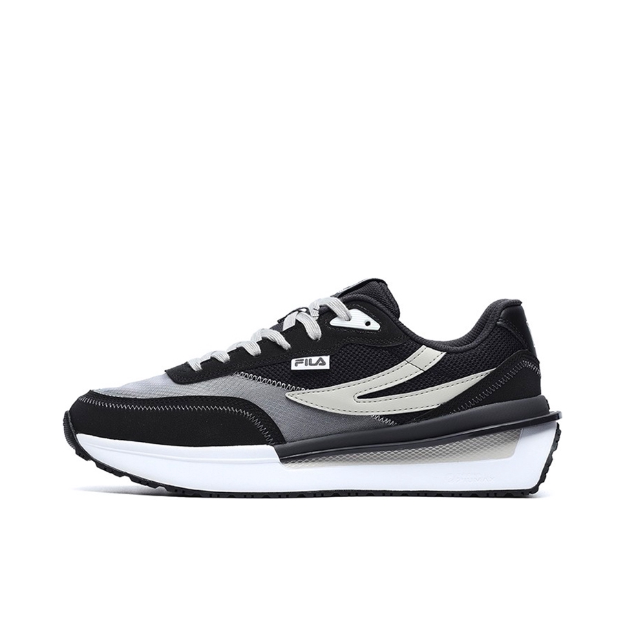推荐商品：FILA/斐乐 Renno系列 舒适轻便 网面透气 防滑耐磨 减震 增高 织物 合成革 运动休闲鞋 F12M226122F/F12W226122F 黑/铁竿灰