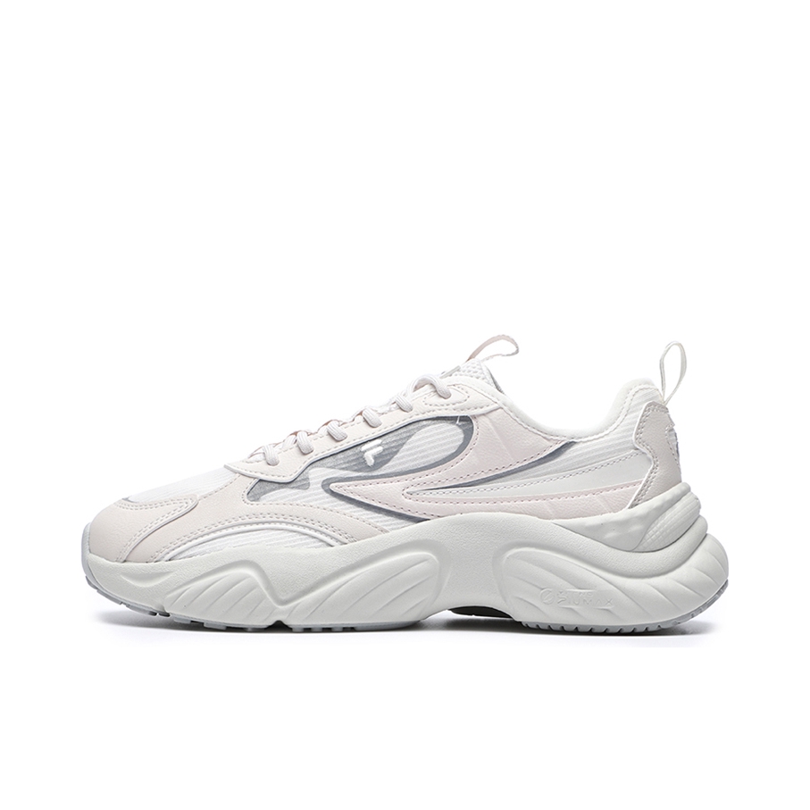 推荐商品：FILA/斐乐 Fusion Conch 合成革 时尚潮流 百搭 防滑耐磨 缓震回弹 防水 运动休闲鞋 香雪白/白沙色
