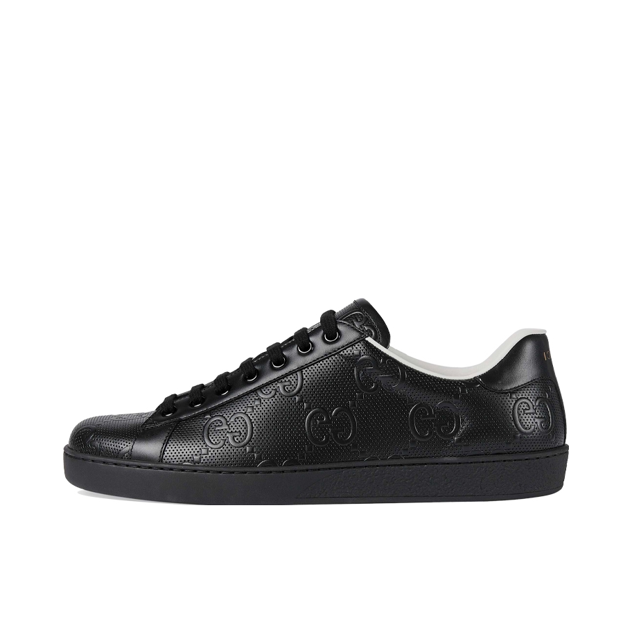 推荐商品：Gucci Ace 板鞋 刺绣时尚百搭舒适轻便休闲复古牛皮运动圆头 黑色/印花纹