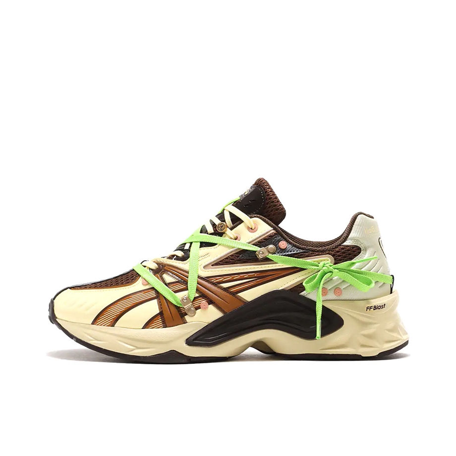 推荐商品：Asics/亚瑟士 Protoblast 跑鞋 防滑耐磨舒适透气回弹复古百搭潮流织物 米色/棕色/绿色