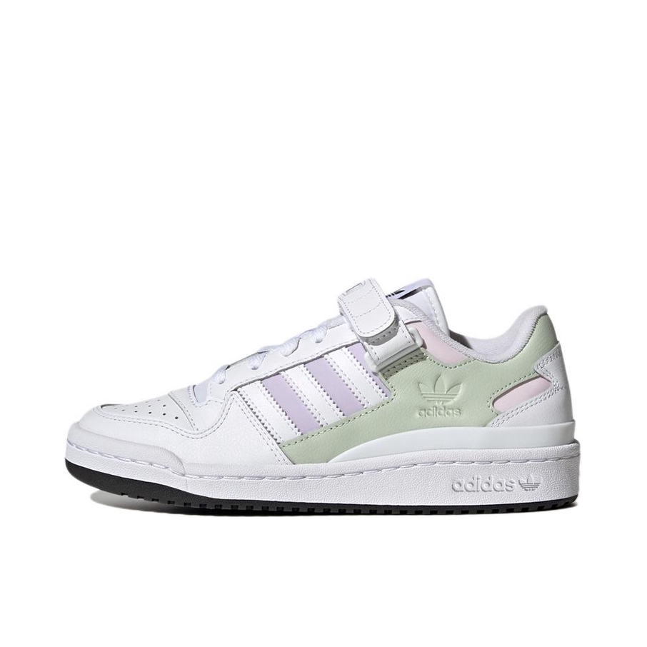 推荐商品：adidas Originals Forum 板鞋 轻便复古防滑时尚魔术贴篮球风薄底包裹性 白色/淡绿