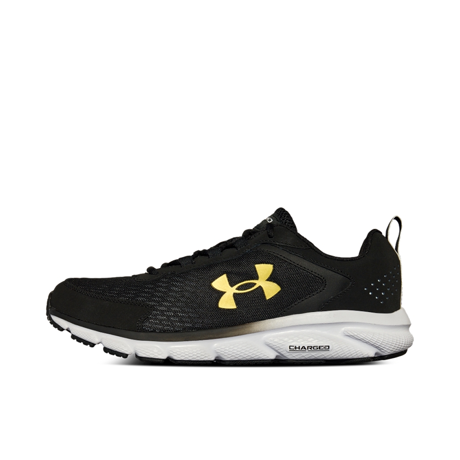 推荐商品：Under Armour/安德玛 Charged Assert 9 减震回弹 防滑耐磨 轻便透气 轻质软底 舒适训练 织物 百搭 休闲运动 跑鞋 黑色/黄色/白色