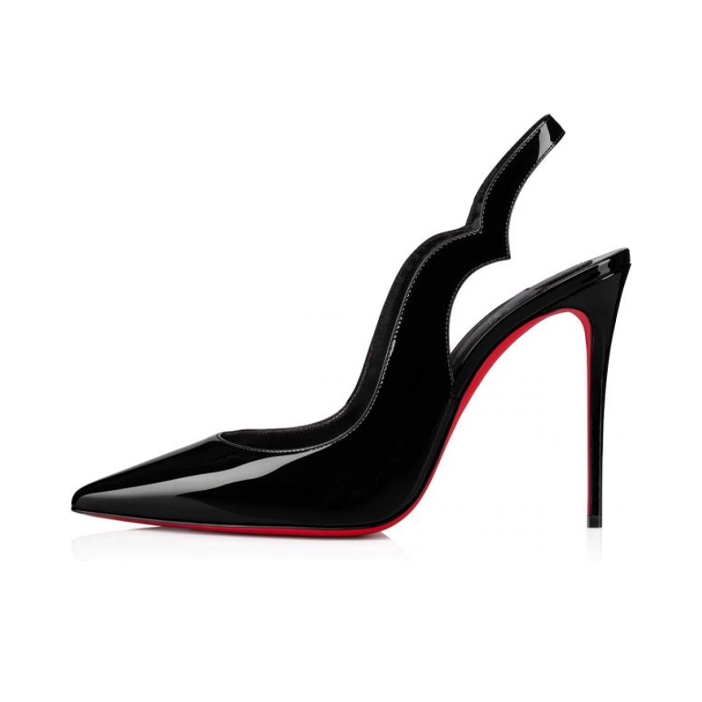 推荐商品：christian louboutin 休闲百搭 时尚优雅 防滑耐磨 尖头皮革 套脚细跟 浅口 高跟鞋 1210663 黑色/红色