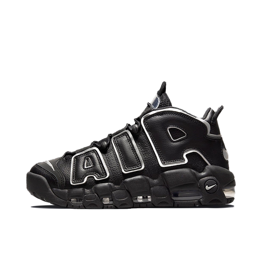 推荐商品：Nike Air More Uptempo 运动休闲鞋 缓震复古百搭防滑耐磨支撑圆头篮球风 黑色/银色