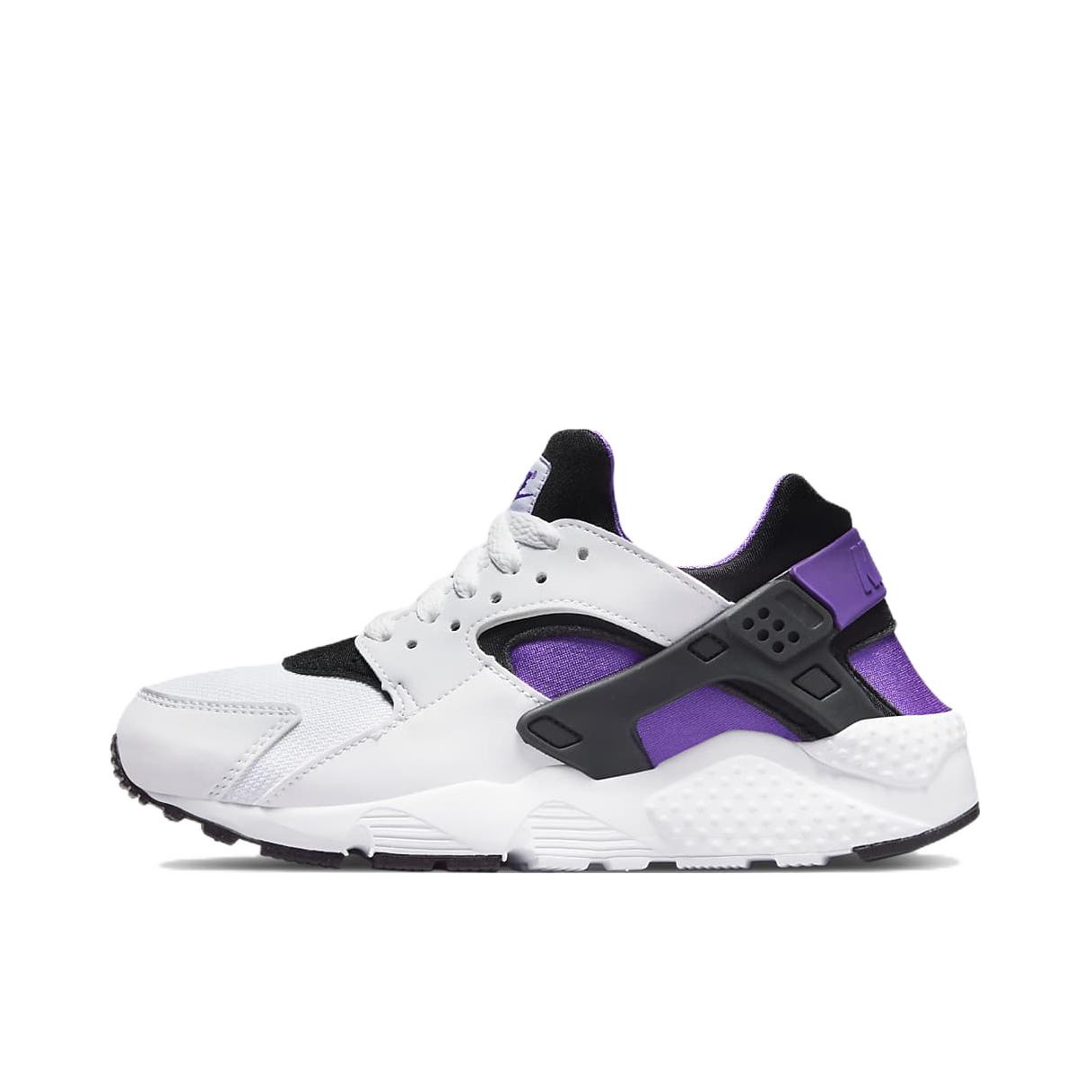 推荐商品：Nike Air Huarache 跑鞋 轻便透气舒适耐磨缓震复古防滑织物合成革运动低帮圆头 GS/紫葡萄