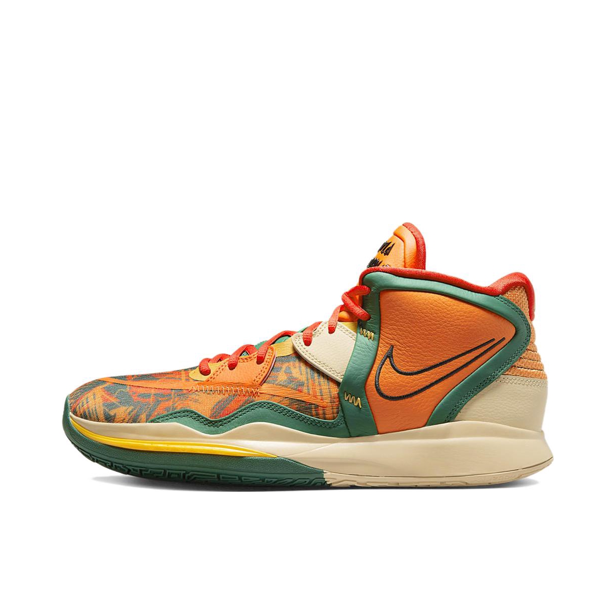 推荐商品：Nike Kyrie 8 infinity 欧文8 防滑耐磨 减震透气 包裹性 实战 织物 合成革 舒适百搭 篮球鞋 国内版/橙色/绿色