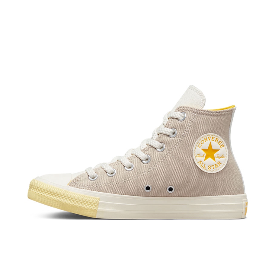 推荐商品：Converse/匡威 Chuck Taylor All Star 帆布鞋 常青款轻便防滑耐磨百搭复古圆头减震贴合高帮 高帮/灰黄