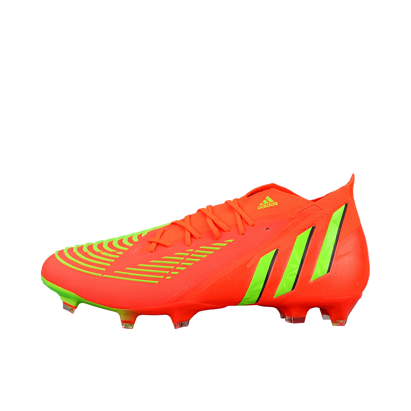 推荐商品：adidas Predator Edge .1 FG 顶级 胶质长钉 硬天然草场 织物 防滑 足球鞋 荧光红