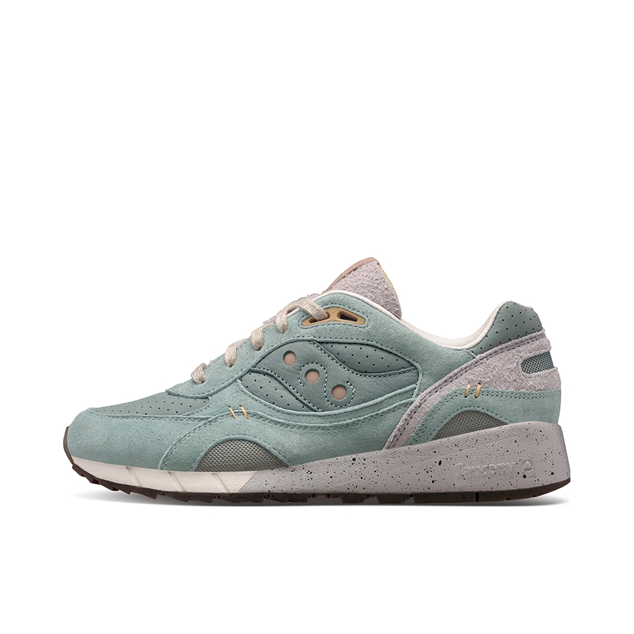 推荐商品：Saucony/索康尼 Shadow 6000 经典复古 防滑耐磨 舒适休闲 透气 防水 织物 运动 跑鞋 淡绿