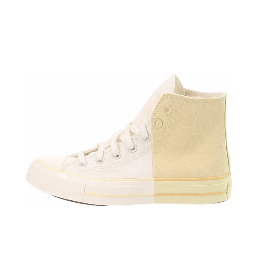 推荐商品：Converse/匡威 Chuck Taylor All Star 帆布鞋 常青款轻便防滑耐磨百搭复古圆头减震贴合高帮 黄白拼接/奶油芝士