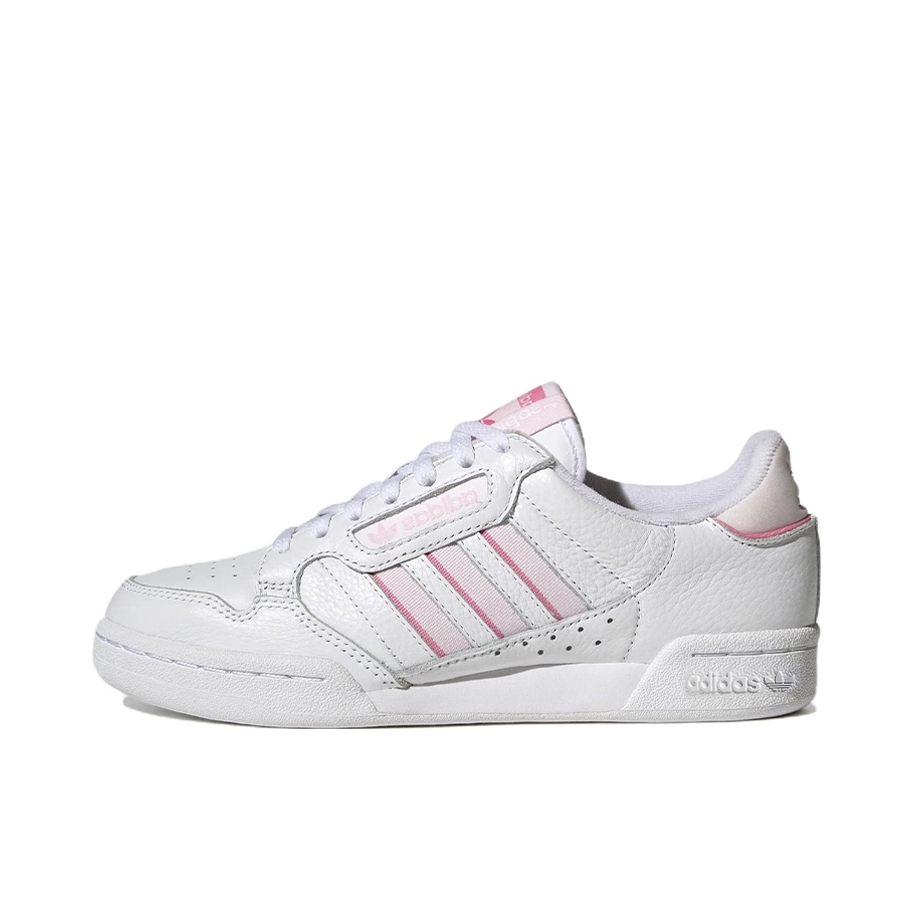 推荐商品：adidas Continental 80 Stripes 运动休闲鞋 防滑耐磨轻便透气舒适百搭复古 低帮/白色/粉色