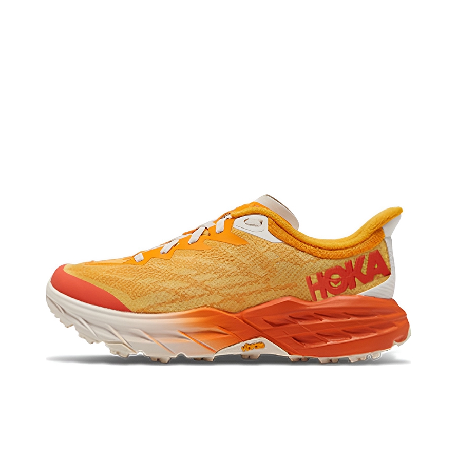 推荐商品：HOKA ONE ONE Speedgoat 5 飞速羚羊5 减震回弹 越野 支撑 网面织物 合成革 跑鞋 黄色