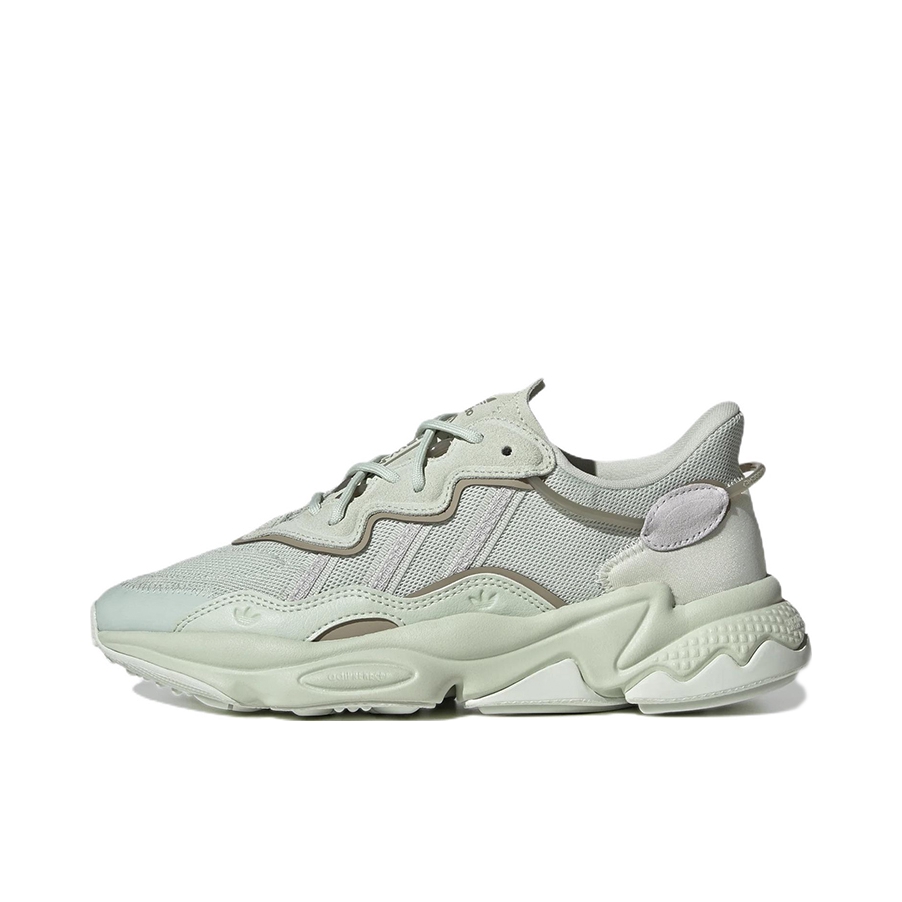 推荐商品：adidas Originals  Ozweego  耐磨透气 百搭简约 舒适时尚 缓震 复古运动 网面  老爹鞋 亚麻绿