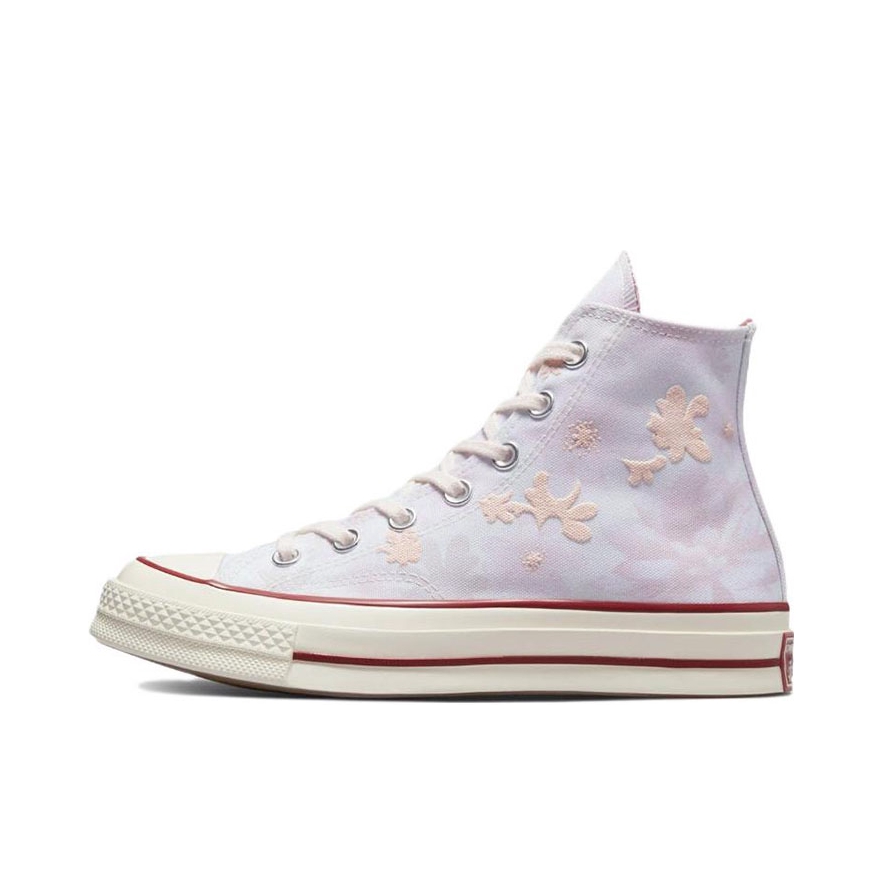 推荐商品：Converse/匡威 1970s 帆布鞋 圆头防滑经典复古轻便时尚拼接百搭 淡紫色/花朵