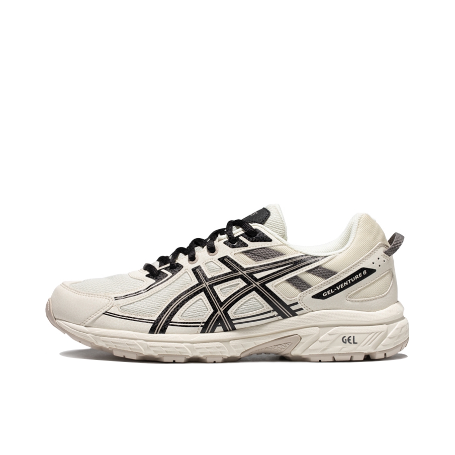 推荐商品：Asics/亚瑟士 Gel-Venture 6 跑鞋 防滑耐磨缓冲抓地减震回弹透气复古越野 米色/黑色