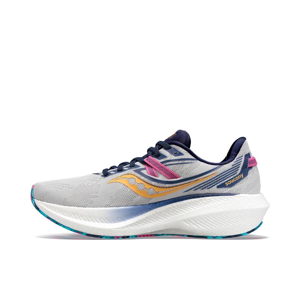 推荐商品：Saucony/索康尼 Triumph 胜利 20 减震透气 防水 防滑耐磨 跑鞋 女款/灰色/金色/白色