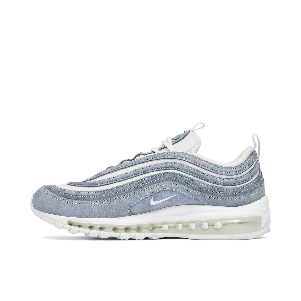 Nike Air Max 97 跑鞋 气垫减震全掌舒适透气防滑耐磨百搭复古织物合成革运动时尚圆头包裹性支撑 CDG联名/牛仔灰蓝