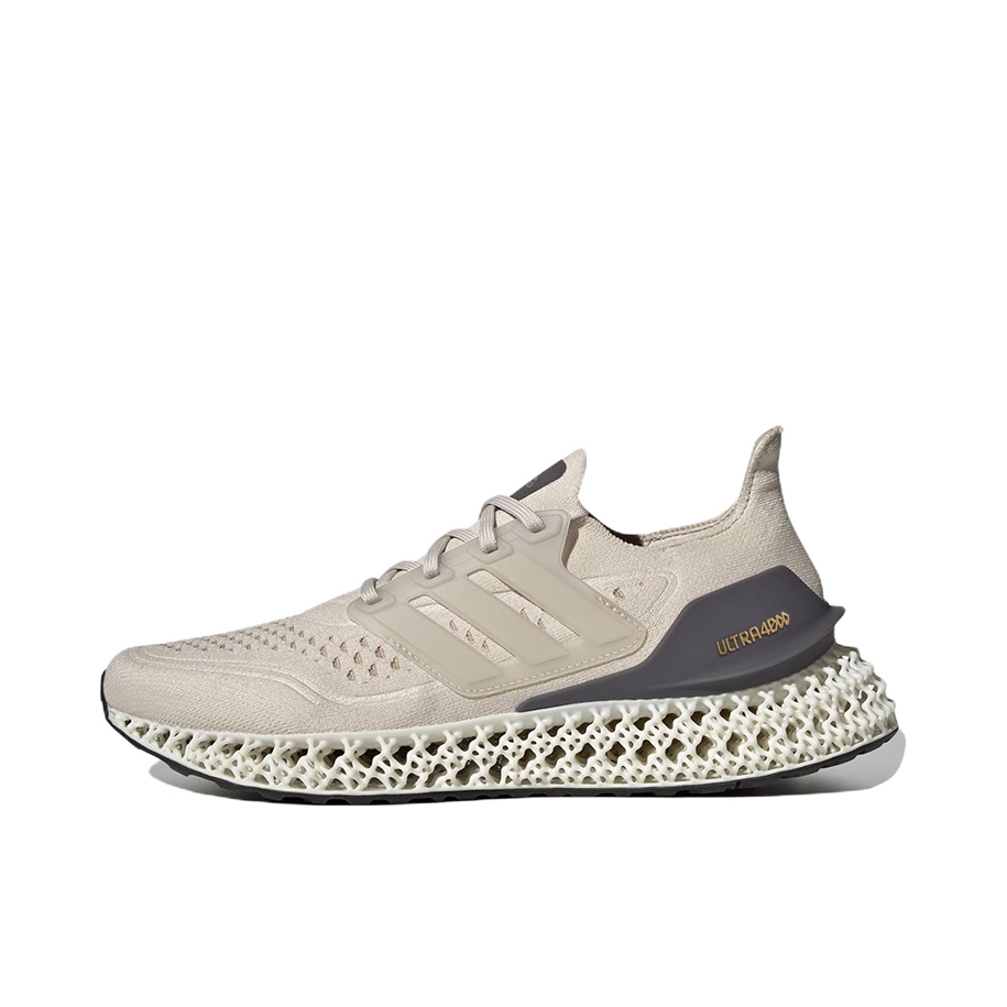 推荐商品：adidas 4DFWD 跑鞋 减震回弹网面透气防滑耐磨织物碳板自带推进力运动随心畅跑 米色/灰色