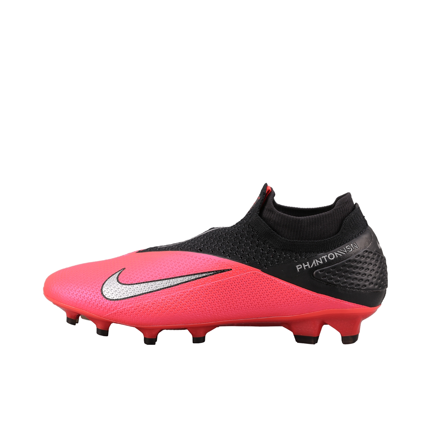 推荐商品：Nike Phantom Vision 2 Elite DF FG 顶级 胶质长钉 天然草地 耐磨包裹性 足球鞋 Red/Black/Silver FG/红色/黑色/银色