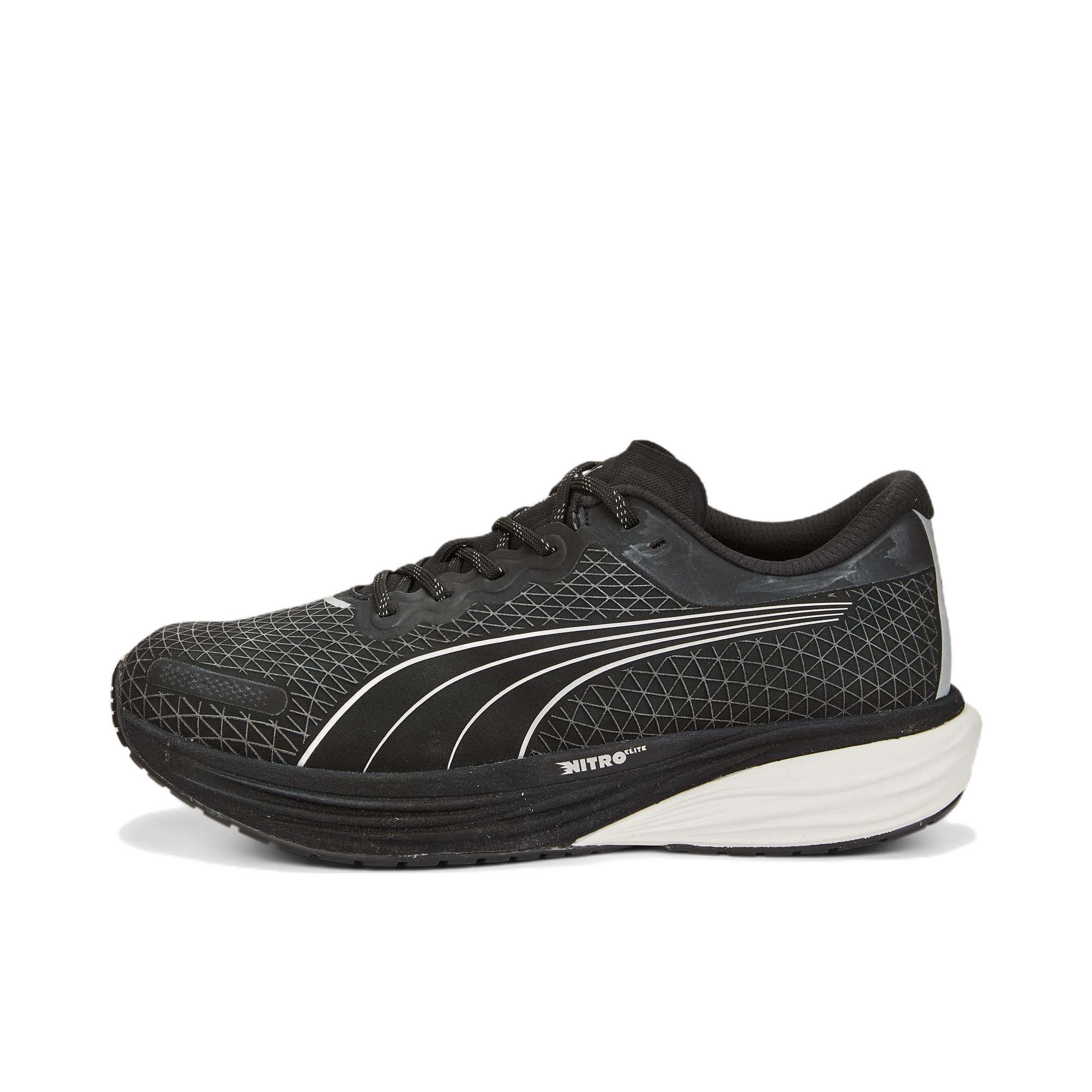 推荐商品：Puma/彪马 Deviate Nitro 2 氮气科技 缓震轻便 防滑耐磨 舒适 网面透气 支撑 碳板 马拉松 跑鞋 黑色/金属银