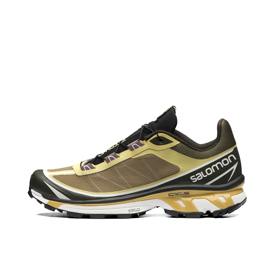 推荐商品：Salomon/萨洛蒙 XT-6 户外休闲鞋 越野跑鞋 织物复古机能透气网布支撑防水包裹性 绿/黑色