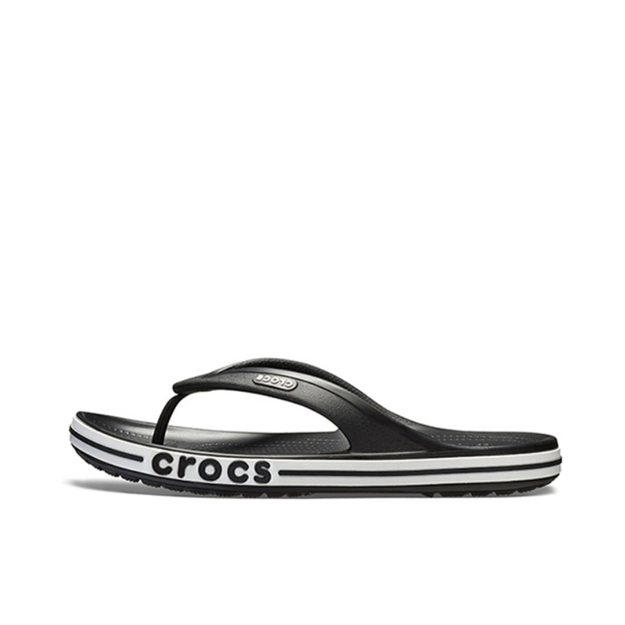 推荐商品：Crocs/卡骆驰 Bayaband Flip 贝雅卡骆班 防滑耐磨 舒适 时尚 海边 外穿 防磨 运动 人字拖 沙滩鞋 拖鞋 黑白