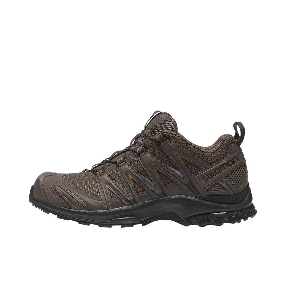 推荐商品：Salomon/萨洛蒙 XA Pro 3D 户外鞋 徒步鞋 越野跑鞋 防滑耐磨防水包裹性稳定支撑织物网布抓地 棕