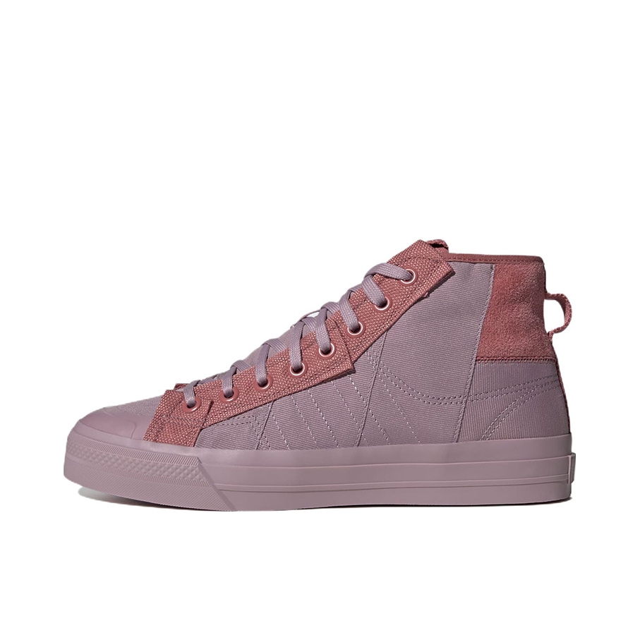 推荐商品：adidas Originals Nizza 经典复古 包裹性 轻便透气 防滑 增高 厚度 舒适 耐磨 帆布鞋 肉粉/灰粉