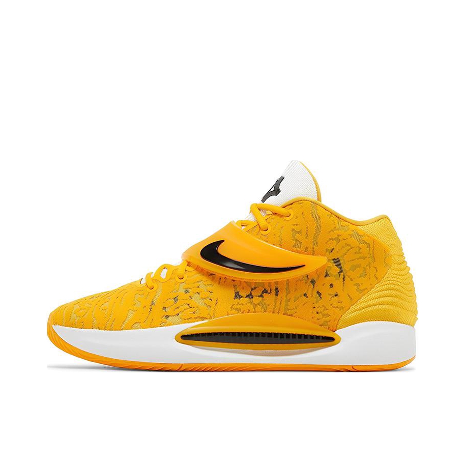 推荐商品：Nike KD 14 杜兰特 防滑耐磨 包裹性 圆头 支撑 实战 减震 织物 魔术贴 篮球鞋 黄色/白色
