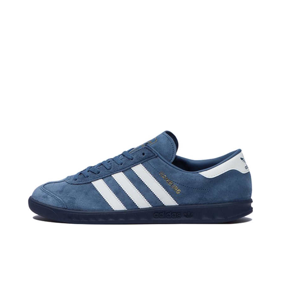 推荐商品：adidas Originals Hamburg 绒面革 复古 轻便 防滑耐磨 合成革 运功休闲鞋 蓝色/白色