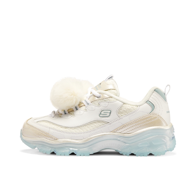 推荐商品：Skechers/斯凯奇 D'Lites 1.0 奶茶熊 熊猫鞋 老爹鞋 闪穿鞋 厚底增高复古缓震百搭 白色/浅蓝