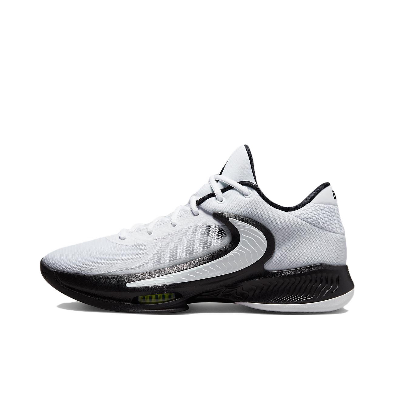 推荐商品：Nike Zoom Freak 4 字母哥4代 透气 缓震防滑 包裹性支撑 织物 实战 篮球鞋 白色/黑色