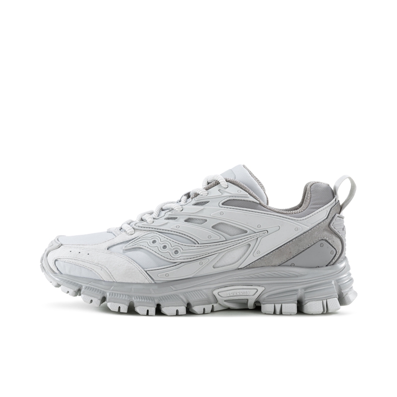 推荐商品：Saucony/索康尼 Cohesion Armor 凝聚 减震回弹 防滑耐磨 增高 登山 复古 织物 机能风 跑鞋 浅灰色