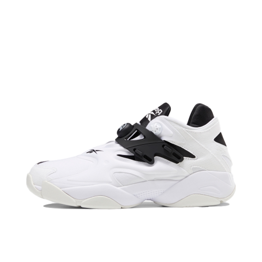 推荐商品：Reebok/锐步 Pump Court 运动休闲鞋 时尚经典舒适耐磨网布透气圆头人造革减震复古支撑 白色/黑色