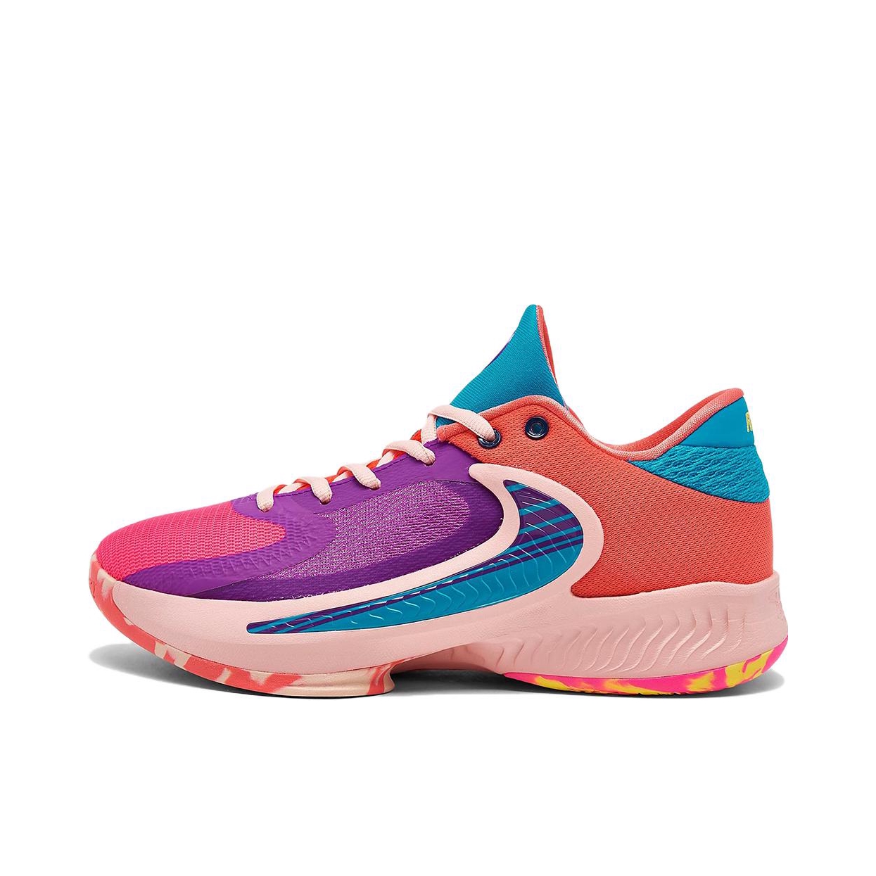 推荐商品：Nike Zoom Freak 4 字母哥4代 透气 缓震防滑 包裹性支撑 织物 实战 篮球鞋 国外版/紫色/橙色/蓝色