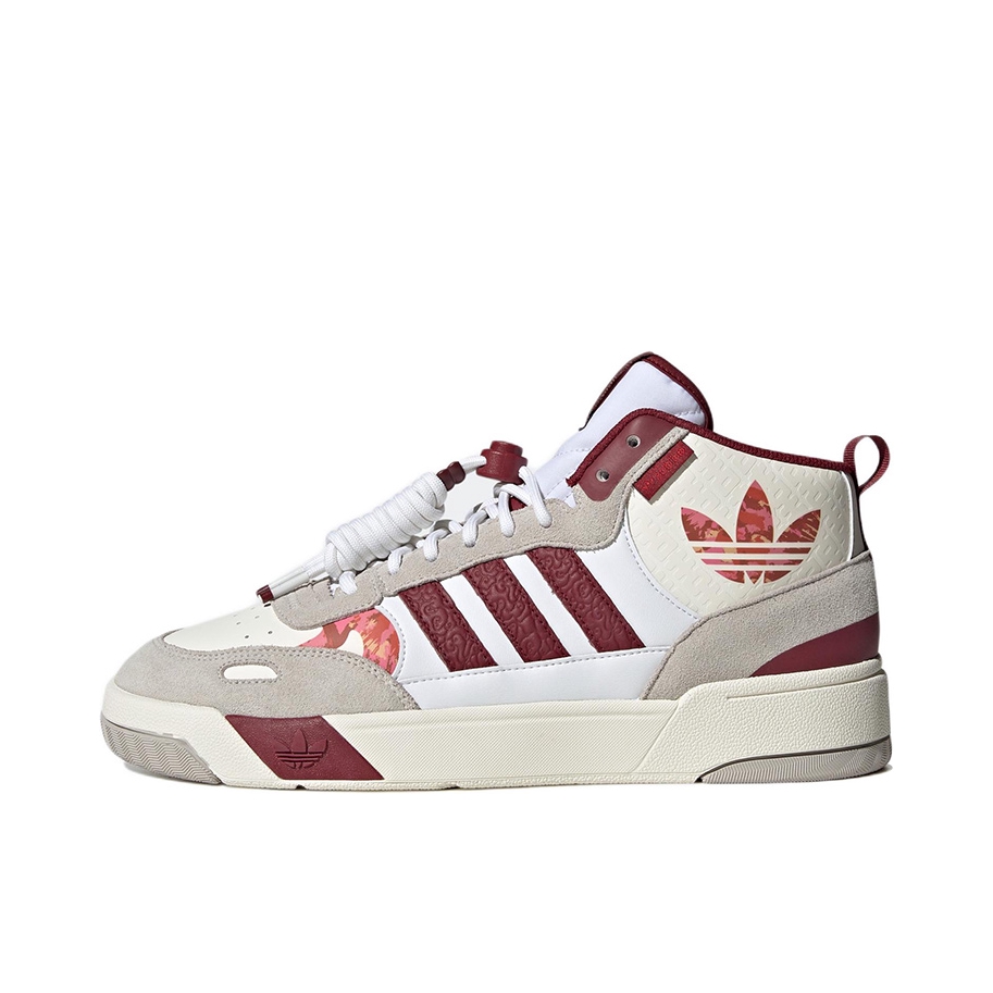 推荐商品：adidas Originals Post Up 板鞋 复古休闲防滑耐磨轻便篮球风圆头 浅灰/白色/酒红