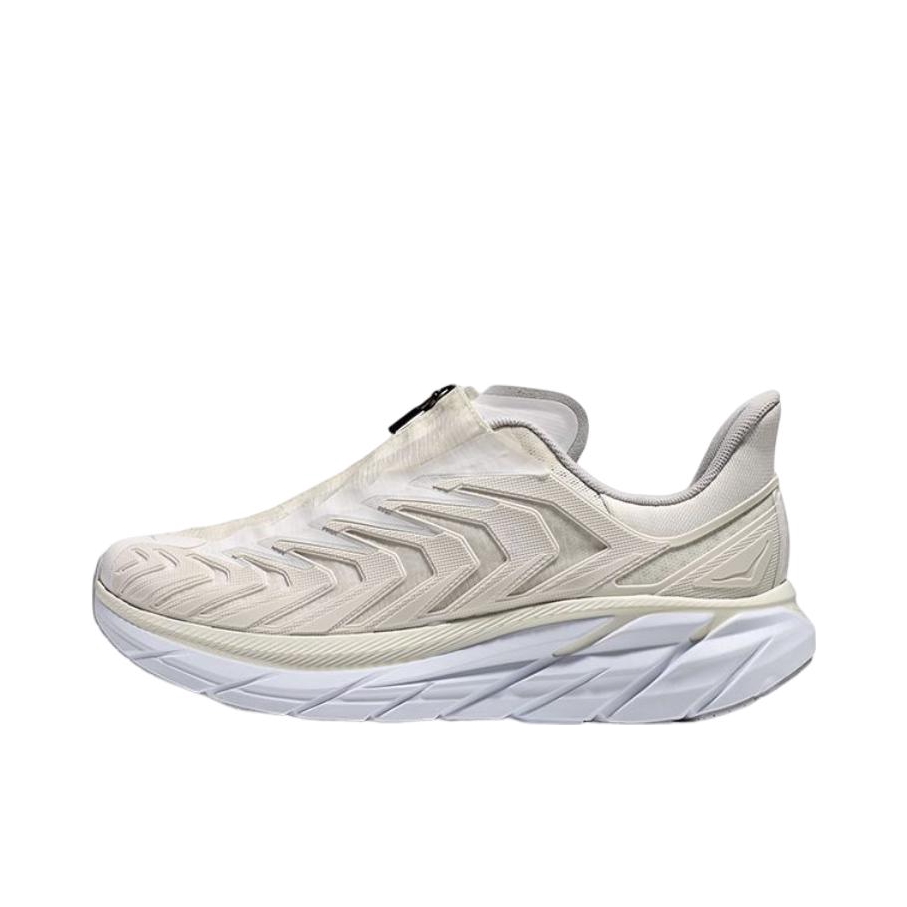 推荐商品：HOKA ONE ONE Project Clifton 克利夫顿未来 防滑 耐磨 织物 跑鞋 香槟白/月岩灰