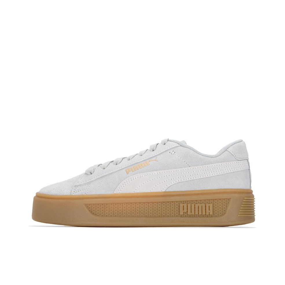 推荐商品：Puma/彪马 Smash Platform V3 厚底鞋 松糕鞋 板鞋 潮流复古舒适百搭防滑耐磨轻便透气增高 灰色/褐色