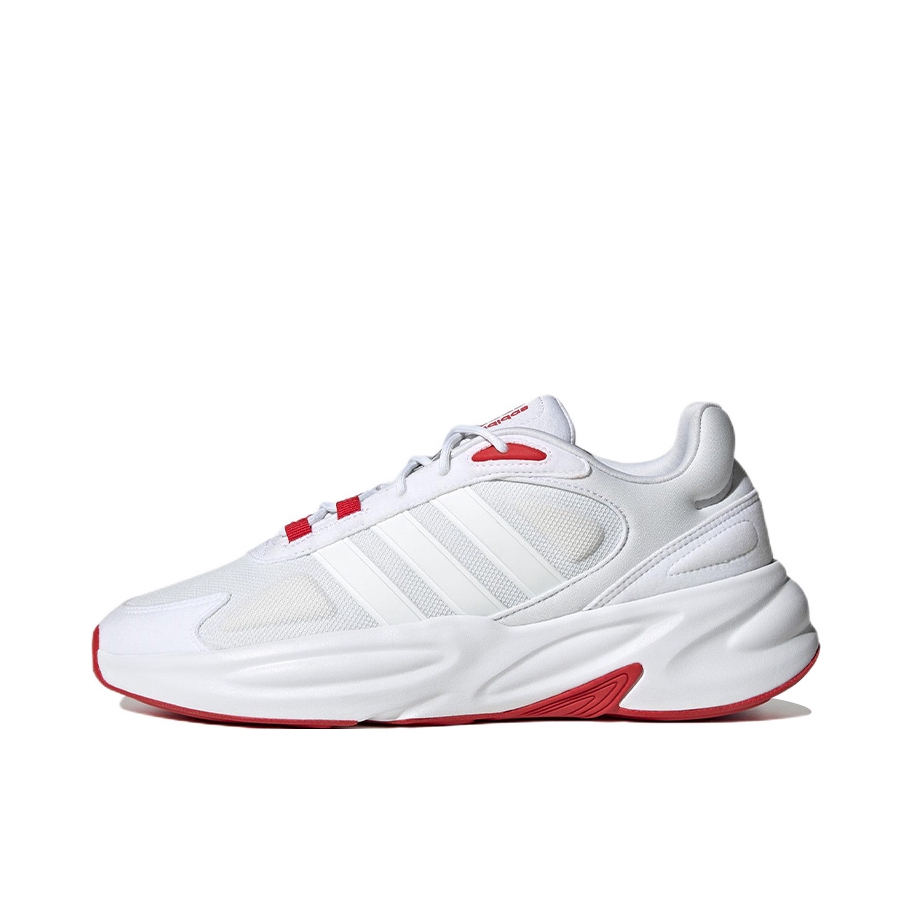 推荐商品：adidas neo Ozelle 跑鞋 防滑耐磨舒适透气轻便织物合成革百搭复古轻运动 白色/红色