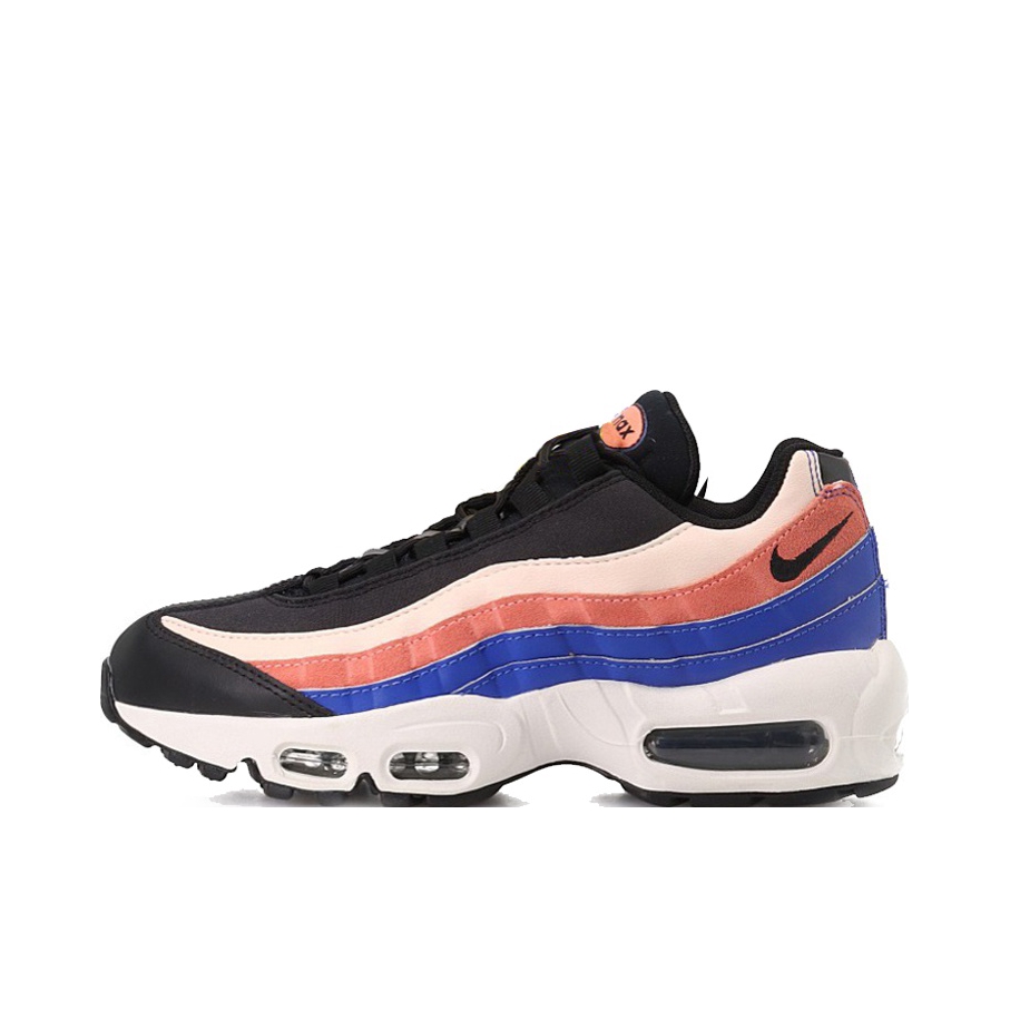 推荐商品：Nike Air Max 95 跑鞋 潮流时尚复古百搭防滑耐磨舒适透气防水气垫织物支撑低帮缓震贴合耐用圆头 白色/蓝色/粉色