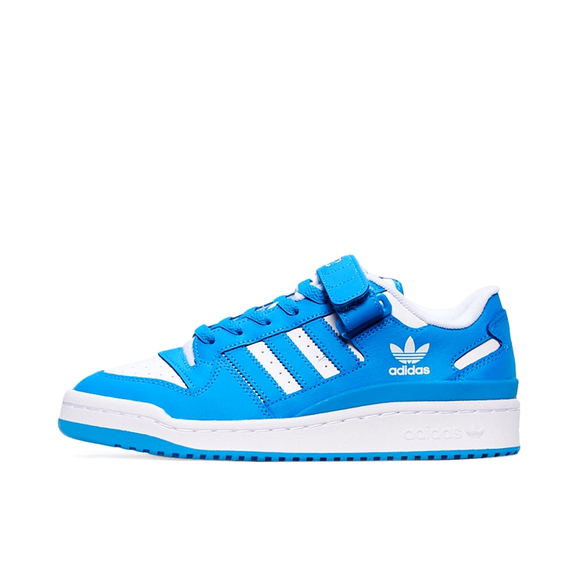 推荐商品：adidas Originals Forum 板鞋 轻便复古防滑时尚魔术贴篮球风薄底包裹性 大童/海蓝色/白色