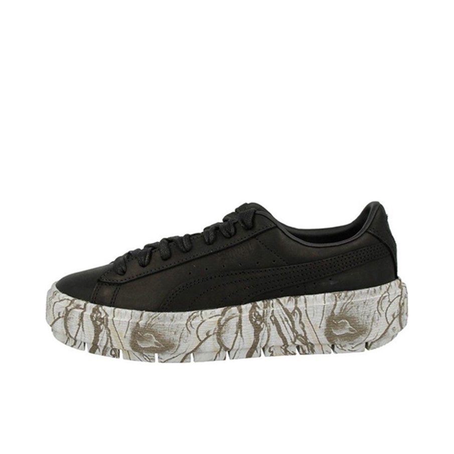推荐商品：Puma/彪马 Platform Trace 运动休闲鞋 潮流复古圆头松糕底 Black 黑灰木纹
