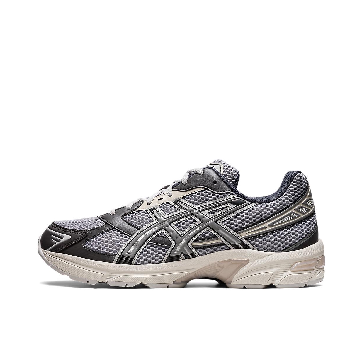 推荐商品：Asics/亚瑟士 Gel-1130 跑鞋 防滑耐磨缓震抓地织物网布透气复古马拉松短跑贴合圆头千禧风 灰色/米白色