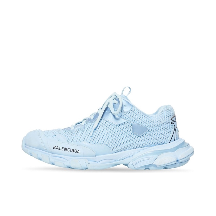 推荐商品：Balenciaga/巴黎世家 Track 3.0 运动休闲鞋 防滑耐磨网布透气舒适时尚做旧圆头厚底 天蓝色
