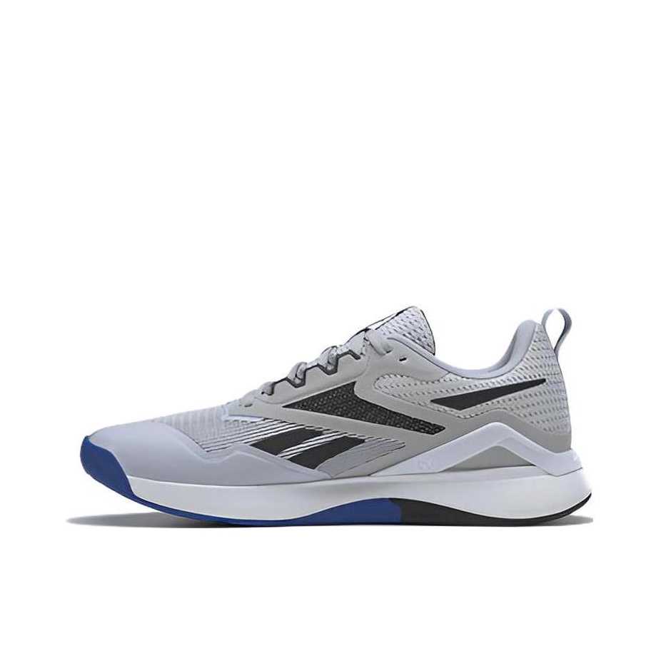 推荐商品：Reebok/锐步 NANOFLEX ADVENTURE TR 2系列 综合训练 轻便透气 室内健身 织物 防滑耐磨 舒适百搭 体能运动 训练鞋 灰色/黑色