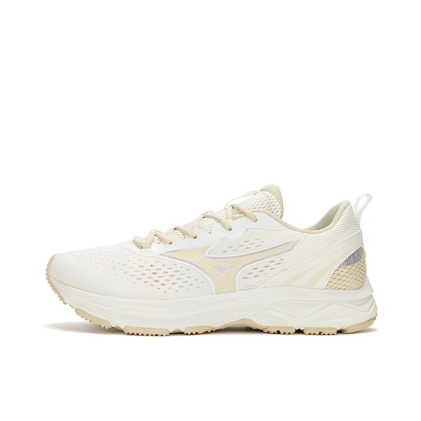 推荐商品：Mizuno/美津浓  Racer  缓震回弹 耐磨 网布透气 舒适 网面 休闲  跑鞋 慢跑鞋 棉色