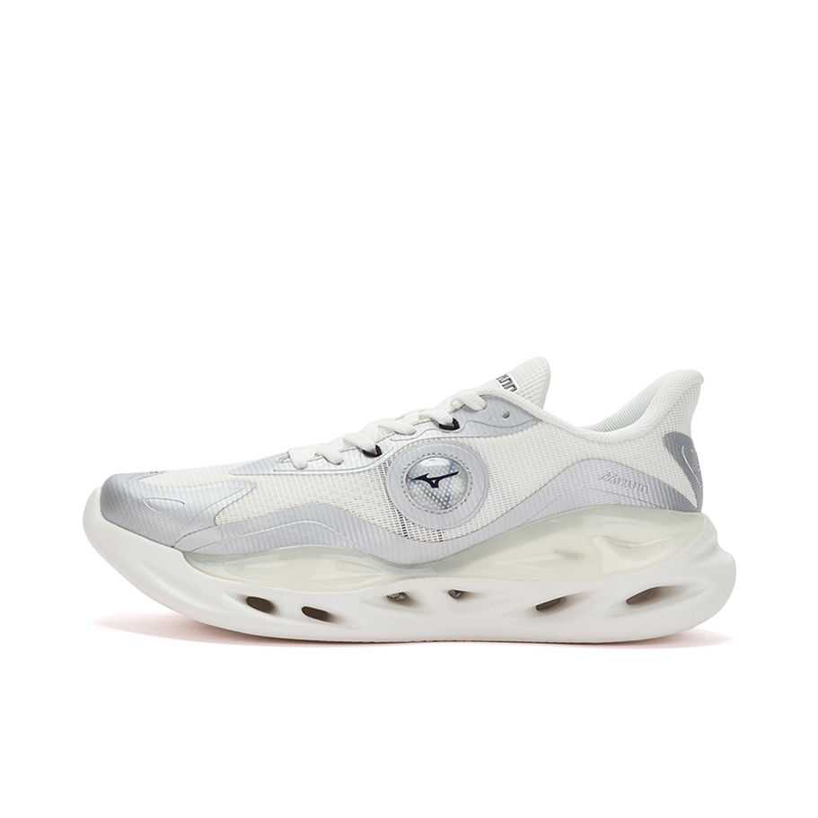 推荐商品：Mizuno/美津浓 Koi 2.0 减震回弹 耐磨透气 潮流复古 简约时尚 拼接 运动休闲鞋 白色/银色
